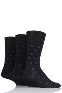 Mens 3 Pair Gentle Grip Patterned Bamboo Socks