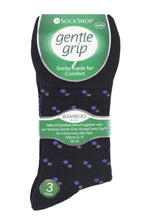 Load image into Gallery viewer, Mens 3 Pair Gentle Grip Patterned Bamboo Socks