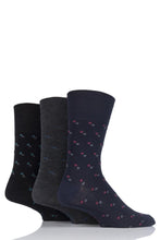 Load image into Gallery viewer, Mens 3 Pair Gentle Grip Patterned Bamboo Socks