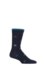 Load image into Gallery viewer, Mens 1 Pair Thought Fergus Bicycle Bamboo and Organic Cotton Socks