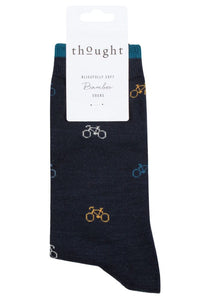 Mens 1 Pair Thought Fergus Bicycle Bamboo and Organic Cotton Socks