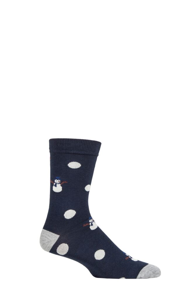 Mens 1 Pair Thought Markus Snowman Bamboo and Organic Cotton Socks
