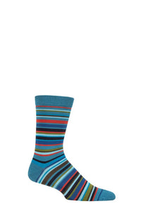 Mens 1 Pair Thought Multi Stripe Organic Cotton and Bamboo Socks