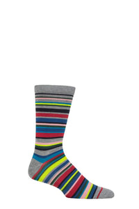 Mens 1 Pair Thought Multi Stripe Organic Cotton and Bamboo Socks
