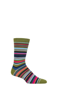 Mens 1 Pair Thought Multi Stripe Organic Cotton and Bamboo Socks