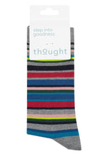 Load image into Gallery viewer, Mens 1 Pair Thought Multi Stripe Organic Cotton and Bamboo Socks