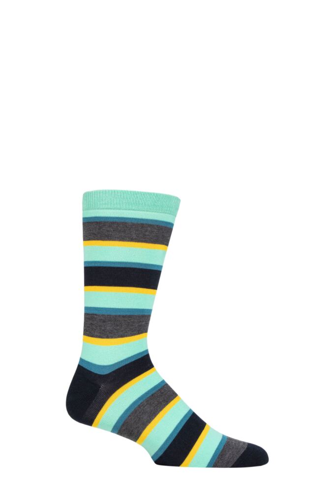Mens 1 Pair Thought Bright Rugby Stripes Bamboo and Organic Cotton Socks
