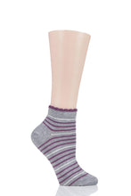 Load image into Gallery viewer, Ladies 1 Pair Thought Lorraine Stripe Bamboo and Organic Cotton Trainer Socks