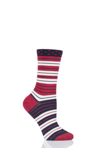 Ladies 1 Pair Thought Addie Stripe Bamboo and Organic Cotton Socks