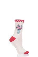 Load image into Gallery viewer, Ladies 1 Pair Thought Floral Pot Bamboo and Organic Cotton Socks