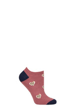 Load image into Gallery viewer, Ladies 1 Pair Thought Lily Leopard Heart Bamboo and Organic Cotton Trainer Socks