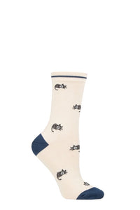 Ladies 1 Pair Thought Lula Cat Bamboo and Organic Cotton Socks
