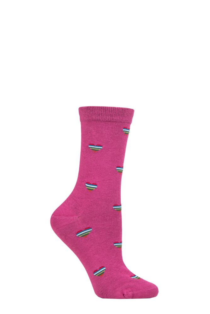 Ladies 1 Pair Thought Cretia Heart Stripe Bamboo and Organic Cotton Socks