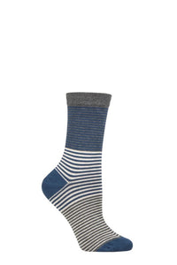 Ladies 1 Pair Thought Katleen Stripe Bamboo and Organic Cotton Socks
