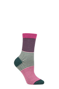 Ladies 1 Pair Thought Katleen Stripe Bamboo and Organic Cotton Socks