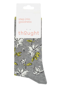 Ladies 1 Pair Thought Sketchy Floral Organic Cotton and Bamboo Socks
