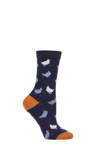 Ladies 1 Pair Thought Cute Chicken Organic Cotton and Bamboo Socks