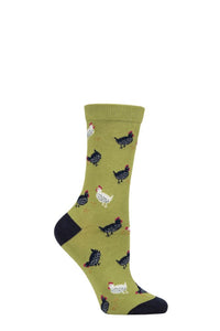 Ladies 1 Pair Thought Cute Chicken Organic Cotton and Bamboo Socks