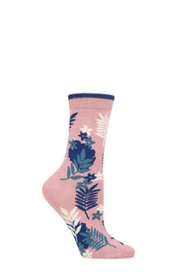 Ladies 1 Pair Thought Palm Leaf Bamboo and Organic Cotton Socks