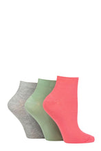Load image into Gallery viewer, Ladies 3 Pair Elle Ribbed Bamboo Ankle Socks