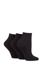 Load image into Gallery viewer, Ladies 3 Pair Elle Ribbed Bamboo Ankle Socks
