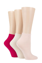 Load image into Gallery viewer, Ladies 3 Pair Elle Ribbed Bamboo Ankle Socks