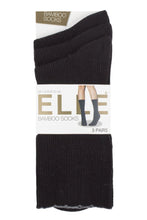 Load image into Gallery viewer, Ladies 3 Pair Elle Ribbed Bamboo Socks with Scallop Top