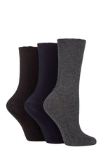 Load image into Gallery viewer, Ladies 3 Pair Elle Ribbed Bamboo Socks with Scallop Top