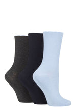 Load image into Gallery viewer, Ladies 3 Pair Elle Ribbed Bamboo Socks with Scallop Top