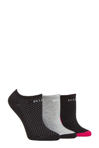 Ladies 3 Pair Elle Bamboo Cushioned No Shows