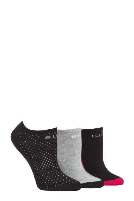 Ladies 3 Pair Elle Bamboo Cushioned No Shows