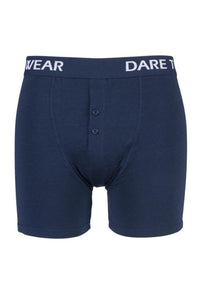 Mens 1 Pack SockShop Dare to Wear Bamboo Button Front Boxer Trunks