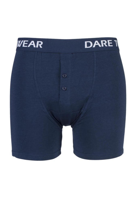Mens 1 Pack SockShop Dare to Wear Bamboo Button Front Boxer Trunks