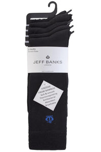 Mens 5 Pair Jeff Banks Chelmsford Plain Bamboo Socks