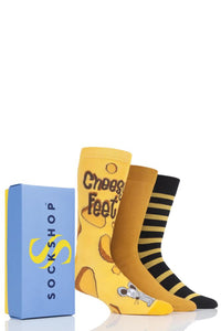 Mens 3 Pair SOCKSHOP Bamboo Bright Gift Boxed Socks